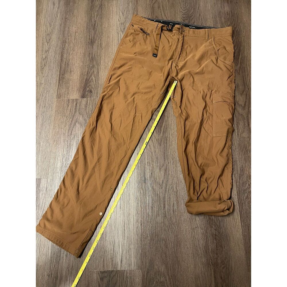 prAna Stretch Zion Convertible Hiking Pants Mens 38x32 Brown Slim Fit